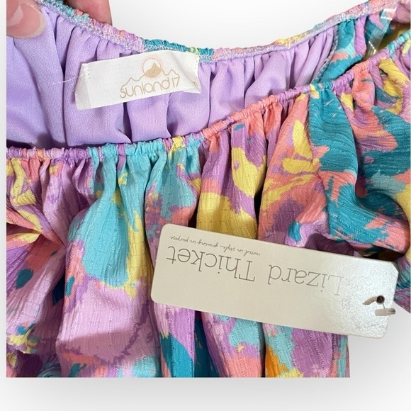 NWT‎ SUNLAND17 Puff-Sleeve Mini Dress, Medium - Picture 5 of 7